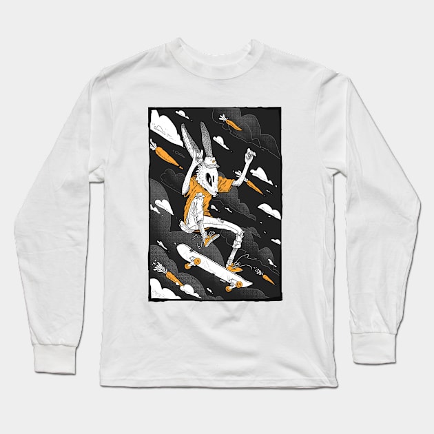 Rabbit Long Sleeve T-Shirt by shishkaboom